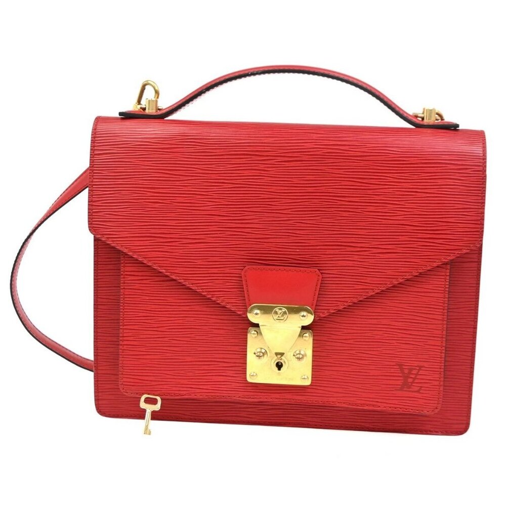 LOUIS VUITTON Monceau 28 2Way Shoulder Handhag Epi Leather Red M52127 76KC016